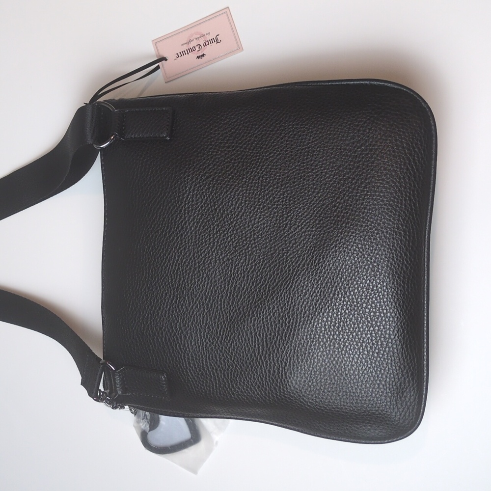 Juicy Couture All Nighter Black Vegan Leather Adjustable Strap Crossbody Bag NWT - Picture 12 of 17